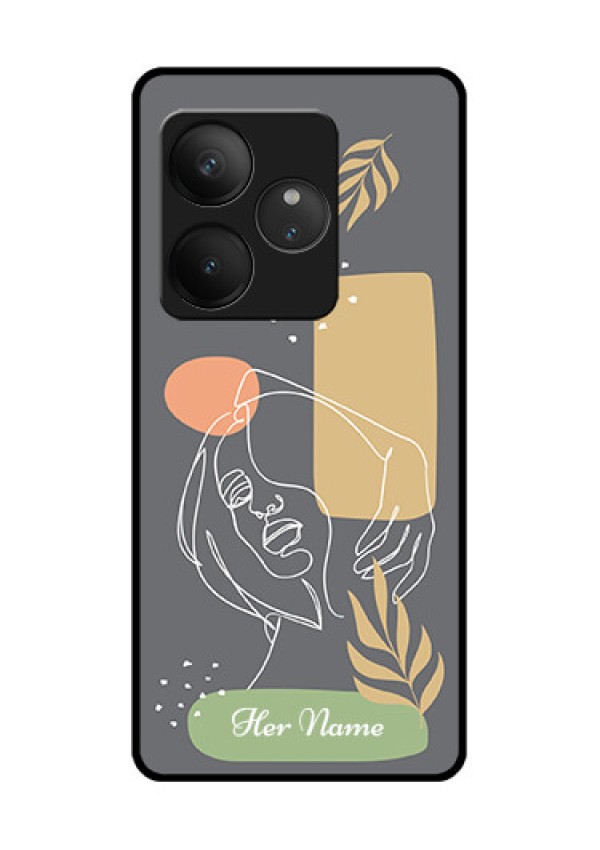 Realme GT 6T 5G Custom Glass Phone CaseGazing Woman Line Art Design