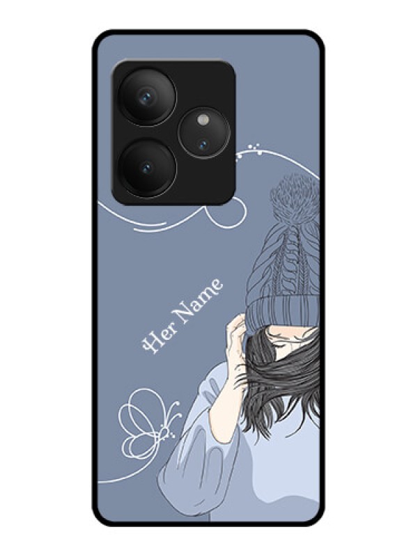Custom Realme GT 6T 5G Custom Glass Phone CaseGirl In Winter Outfit Design