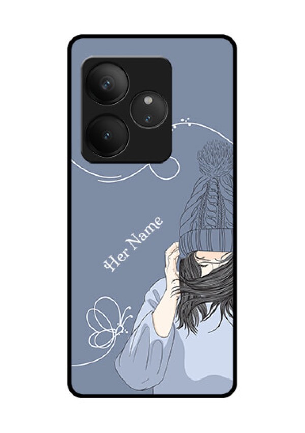 Realme GT 6T 5G Custom Glass Phone CaseGirl In Winter Outfit Design