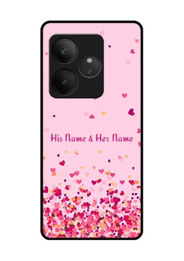 Realme GT 6T 5G Custom Glass Phone CaseFloating Hearts Design
