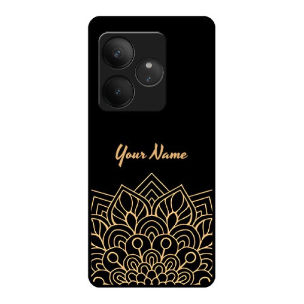 Realme GT 6T 5G Custom Glass Phone CaseGolden Mandala Design
