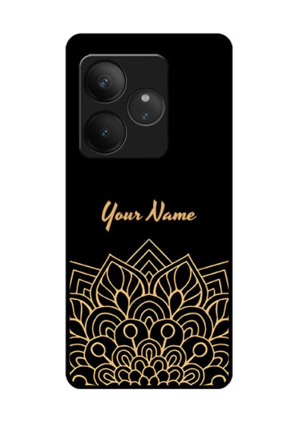 Realme GT 6T 5G Custom Glass Phone CaseGolden Mandala Design