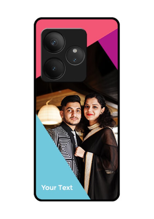Realme GT 6T 5G Custom Glass Phone CaseStacked Triple Colour Design