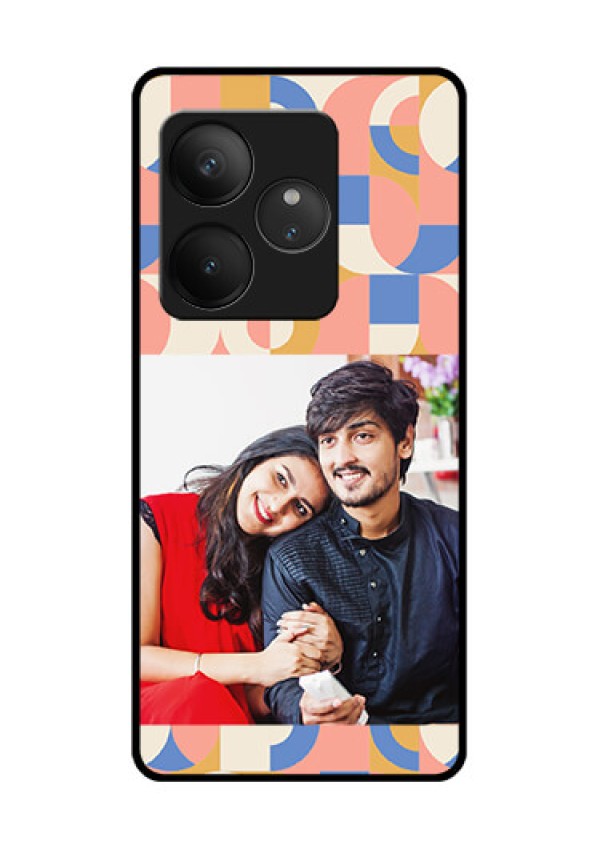 Realme GT 6T 5G Custom Glass Phone CaseSemi - Circle Maze Pattern Design