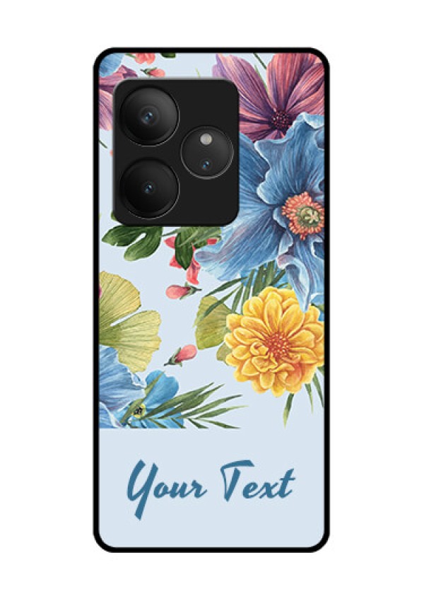 Realme GT 6T 5G Custom Glass Phone CaseStunning Watercolored Flowers Painting Design
