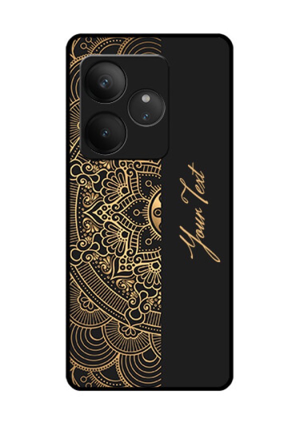 Realme GT 6T 5G Custom Glass Phone CaseMandala Art With Custom Text Design