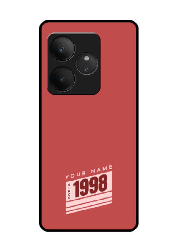 Realme GT 6T 5G Custom Glass Phone CaseRed Custom Year Of Birth Design