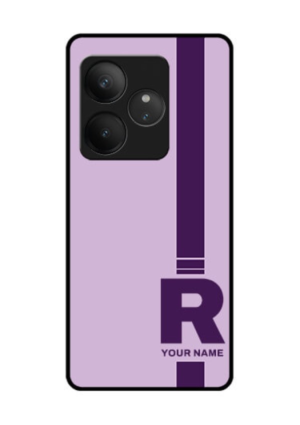 Realme GT 6T 5G Custom Glass Phone CaseSimple Dual Tone Stripe With Name Design