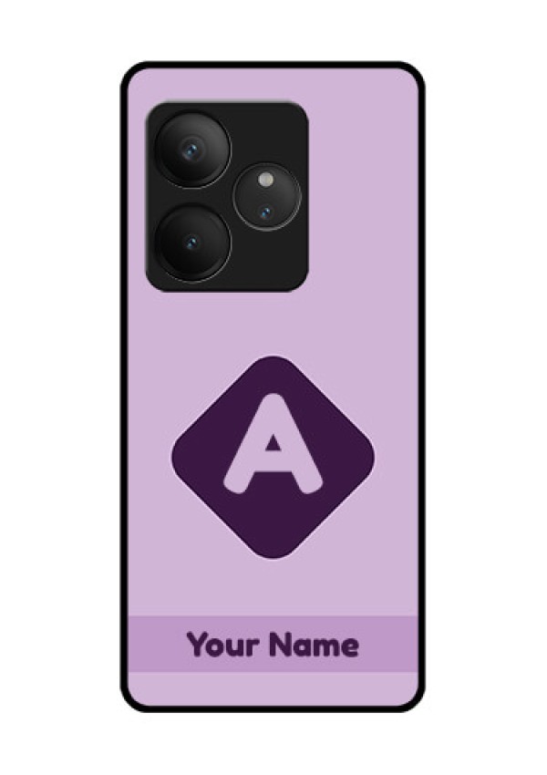 Realme GT 6T 5G Custom Glass Phone CaseCustom Letter In Curved Badge Design