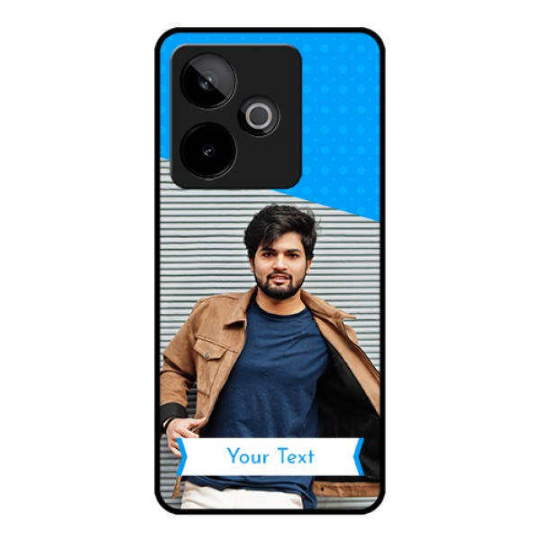 Realme GT 7 5G Custom Glass Phone Case - Simple Blue Color Design Realme GT 7 5G Custom Glass Phone Case - Simple Blue Color Design