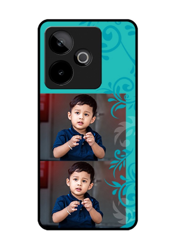 Realme GT 7 5G Custom Glass Phone Case - With Photo And Green Floral Design