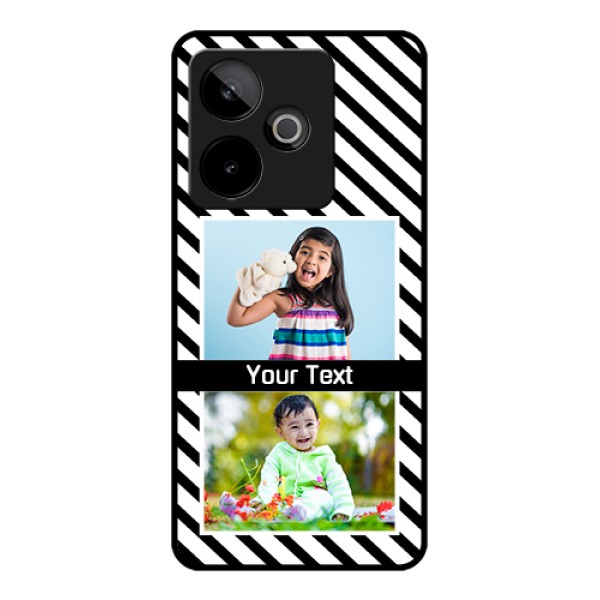 Realme GT 7 5G Custom Glass Phone Case - Black And White Stripes Design Realme GT 7 5G Custom Glass Phone Case - Black And White Stripes Design