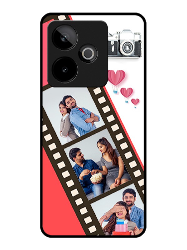 Custom Realme GT 7 5G Custom Glass Phone Case - 3 Image Holder With Film Reel