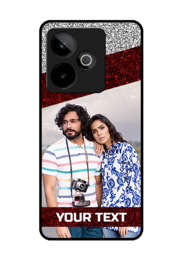 Realme GT 7 5G Custom Glass Phone Case - Image Holder With Glitter Strip Design