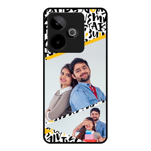 Realme GT 7 5G Custom Glass Phone Case - Letters Pattern Design