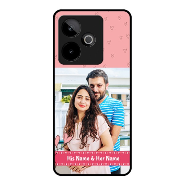 Realme GT 7 5G Custom Glass Phone Case - Love Design Peach Color Realme GT 7 5G Custom Glass Phone Case - Love Design Peach Color