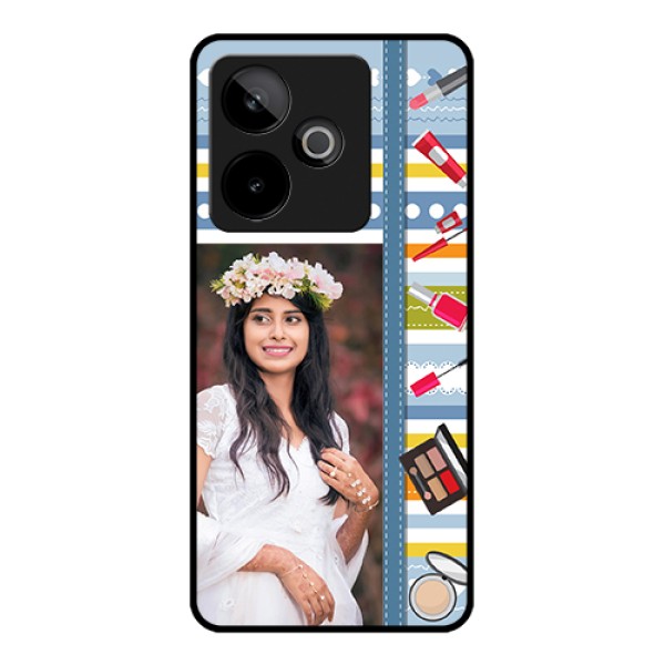 Realme GT 7 5G Custom Glass Phone Case - Makeup Icons Design