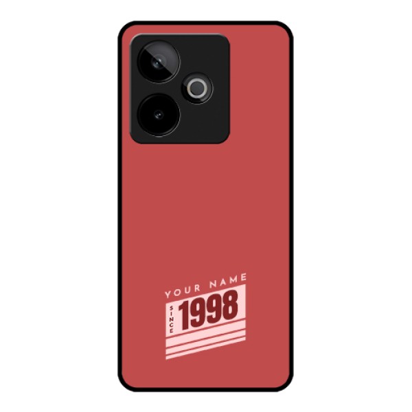 Realme GT 7 5G Custom Glass Phone Case - Red Custom Year Of Birth Design Realme GT 7 5G Custom Glass Phone Case - Red Custom Year Of Birth Design