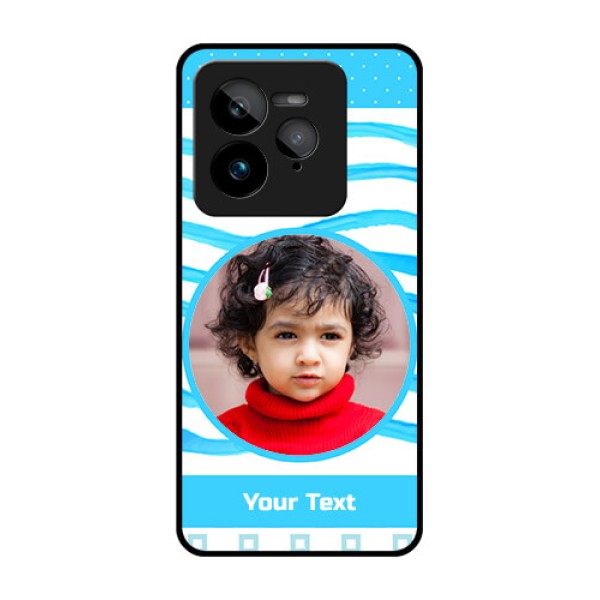 Realme GT 7 Pro Custom Glass Phone Case - Simple Blue Case Design