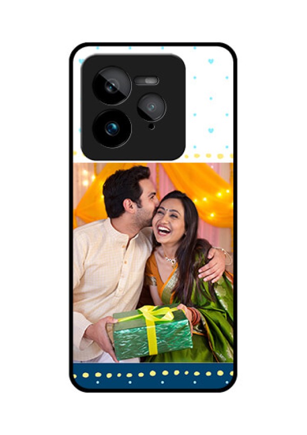 Realme GT 7 Pro Custom Glass Phone Case - White And Blue Abstract Design