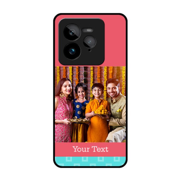 Realme GT 7 Pro Custom Glass Phone Case - Peach and Blue Color Design Realme GT 7 Pro Custom Glass Phone Case - Peach and Blue Color Design