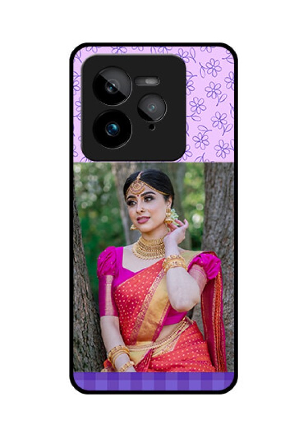Realme GT 7 Pro Custom Glass Phone Case - Purple Floral Design