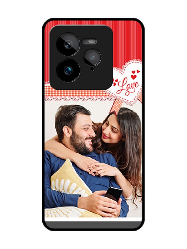 Custom Realme GT 7 Pro Custom Glass Phone Case - Red Love Pattern Design