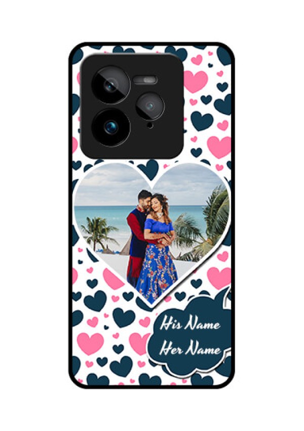 Realme GT 7 Pro Custom Glass Phone Case - Pink and Blue Heart Design