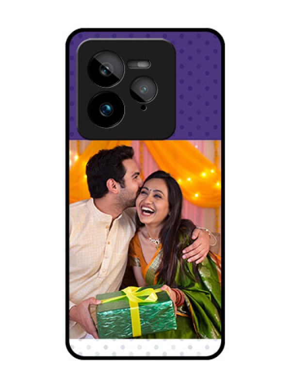 Custom Realme GT 7 Pro Custom Glass Phone Case - Violet Colored Pattern Design