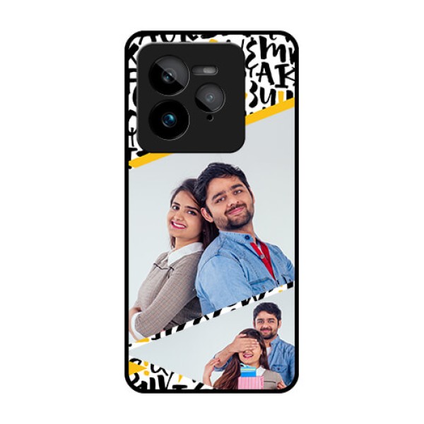 Realme GT 7 Pro Custom Glass Phone Case - Letters Pattern Design