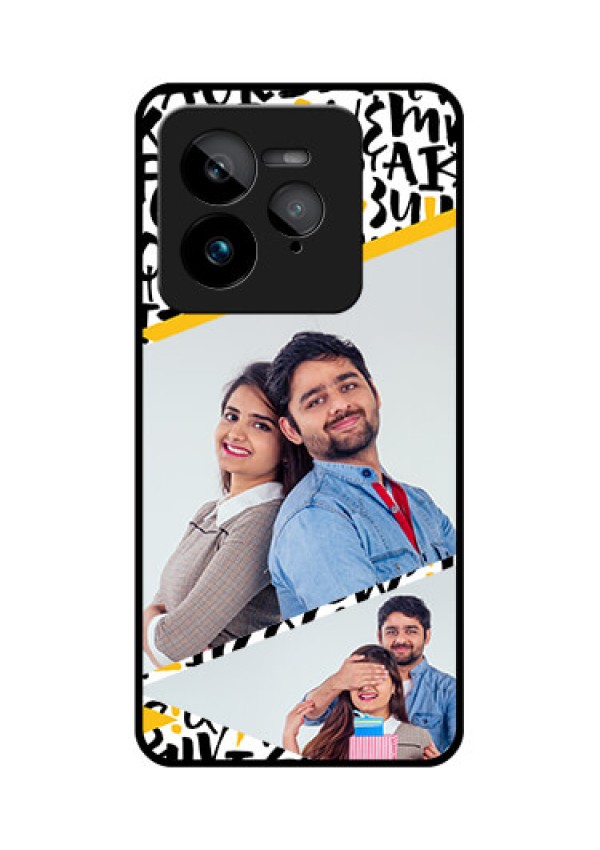 Realme GT 7 Pro Custom Glass Phone Case - Letters Pattern Design