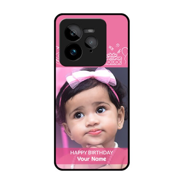 Realme GT 7 Pro Custom Glass Phone Case - With Birthday Line Art Design Realme GT 7 Pro Custom Glass Phone Case - With Birthday Line Art Design