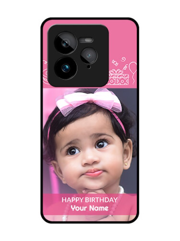 Custom Realme GT 7 Pro Custom Glass Phone Case - With Birthday Line Art Design