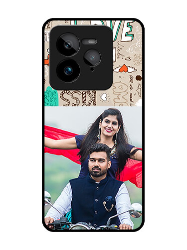 Custom Realme GT 7 Pro Custom Glass Phone Case - Love Doodle Pattern