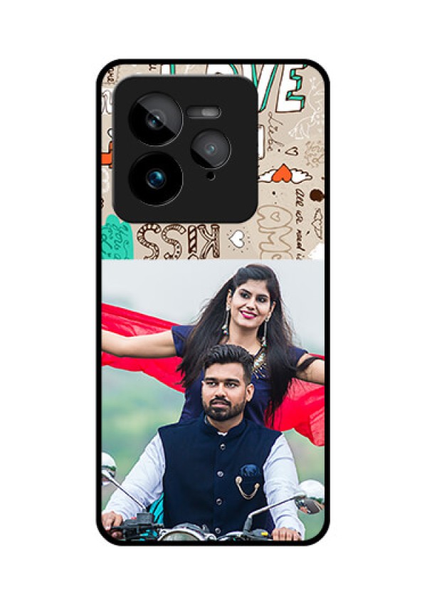 Realme GT 7 Pro Custom Glass Phone Case - Love Doodle Pattern