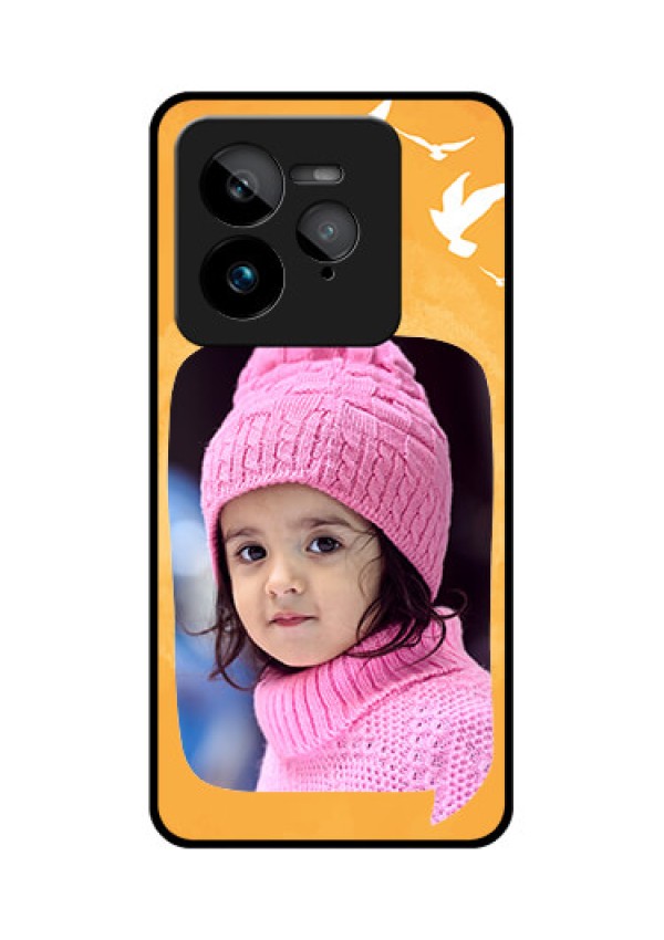 Realme GT 7 Pro Custom Glass Phone Case - Water Color Design With Bird Icons