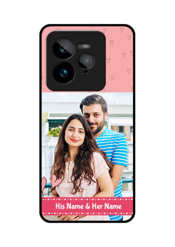 Realme GT 7 Pro Custom Glass Phone Case - Love Design Peach Color