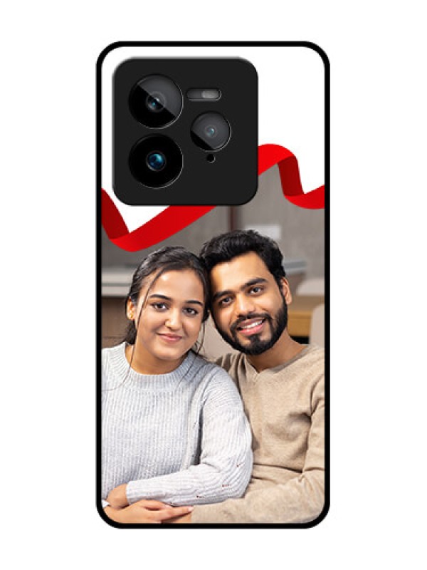 Custom Realme GT 7 Pro Custom Glass Phone Case - Red Ribbon Frame Design