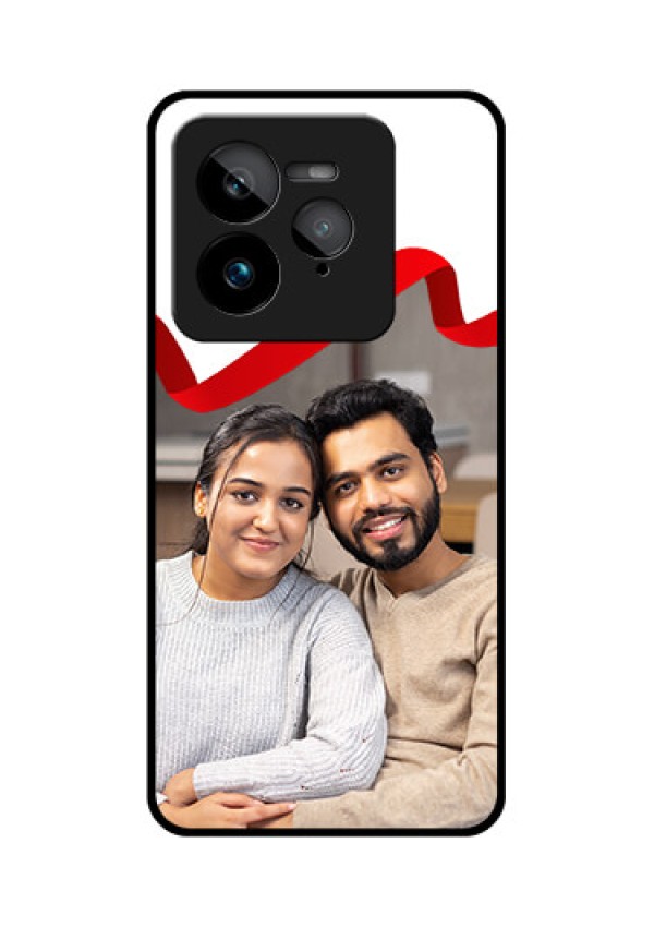 Realme GT 7 Pro Custom Glass Phone Case - Red Ribbon Frame Design