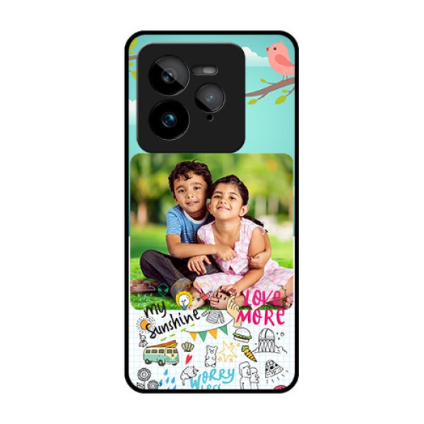 Realme GT 7 Pro Custom Glass Phone Case - Doodle Love Design