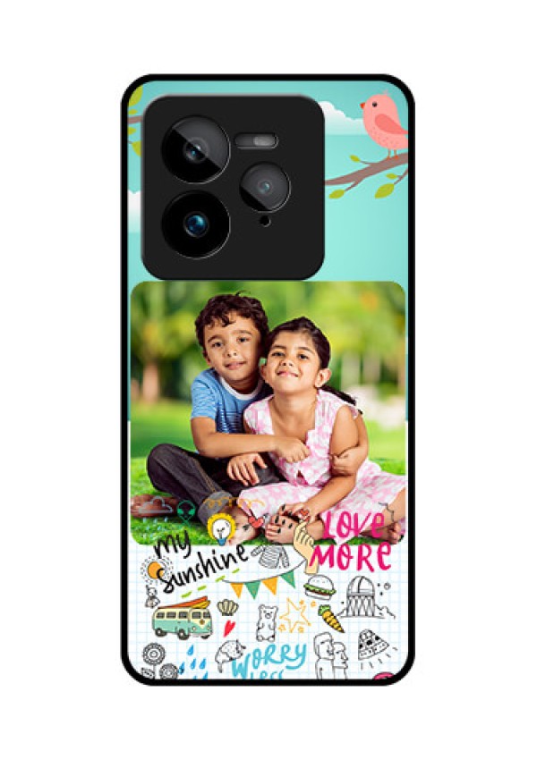Realme GT 7 Pro Custom Glass Phone Case - Doodle Love Design