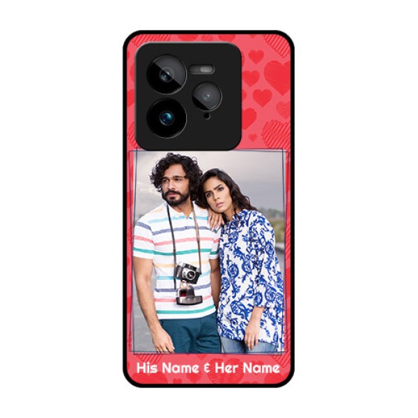 Realme GT 7 Pro Custom Glass Phone Case - With Red Heart Symbols Design Realme GT 7 Pro Custom Glass Phone Case - With Red Heart Symbols Design