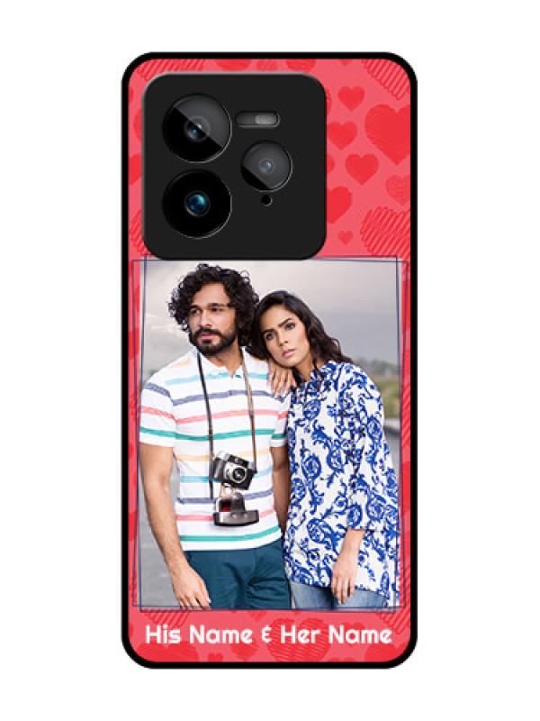 Custom Realme GT 7 Pro Custom Glass Phone Case - With Red Heart Symbols Design
