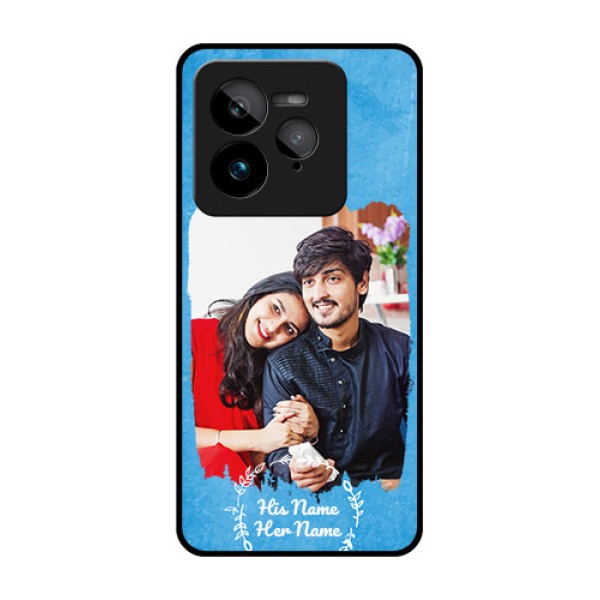 Realme Gt 7 Pro Custom Glass Phone Case - Blue Color Vintage Design Realme Gt 7 Pro Custom Glass Phone Case - Blue Color Vintage Design