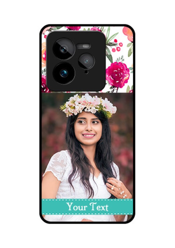 Realme GT 7 Pro Custom Glass Phone Case - Water Colors Floral Design