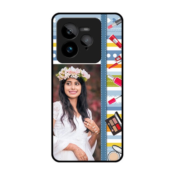 Realme GT 7 Pro Custom Glass Phone Case - Makeup Icons Design