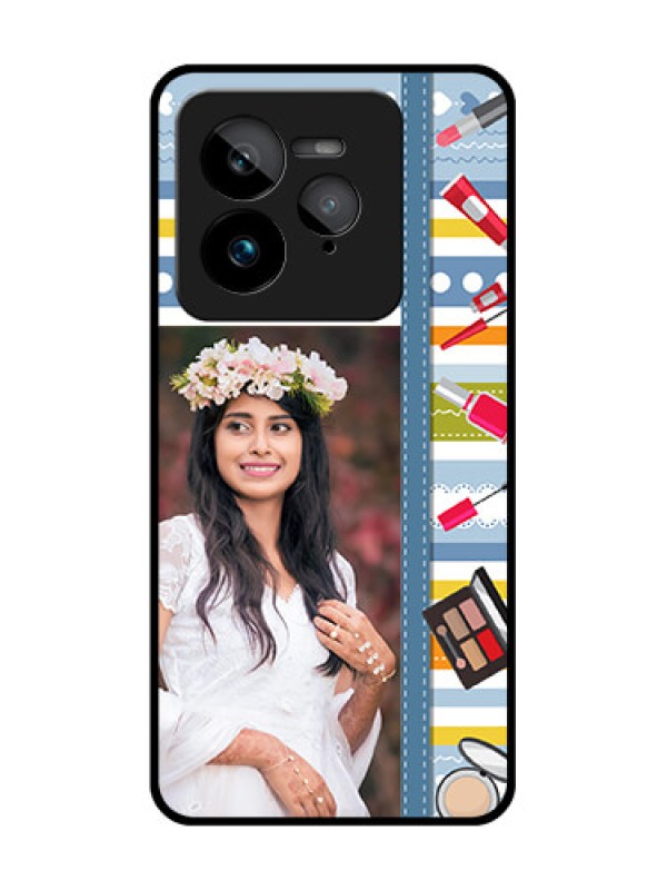 Custom Realme GT 7 Pro Custom Glass Phone Case - Makeup Icons Design
