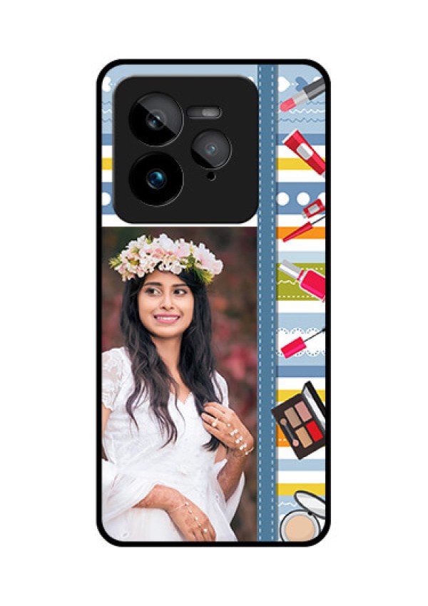 Realme GT 7 Pro Custom Glass Phone Case - Makeup Icons Design