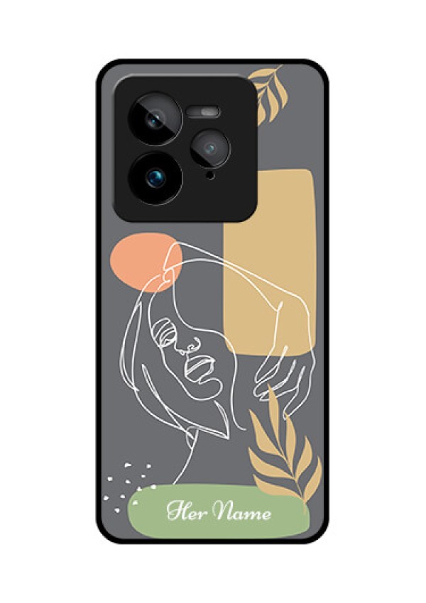 Realme GT 7 Pro Custom Glass Phone Case - Gazing Woman Line Art Design