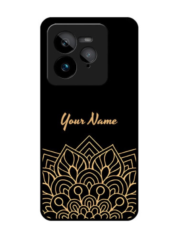 Custom Realme GT 7 Pro Custom Glass Phone Case - Golden Mandala Design